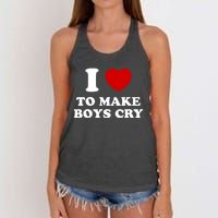 I Love To Make bo'ys Cry Women's Knotted Racerback Tank