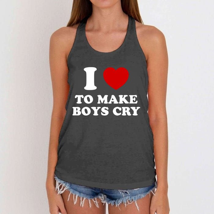 I Love To Make bo'ys Cry Women's Knotted Racerback Tank