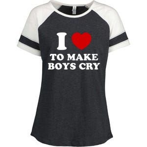 I Love To Make bo'ys Cry Enza Ladies Jersey Colorblock Tee