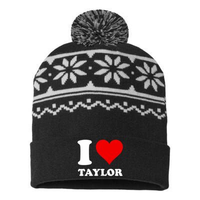 I Love Taylor USA-Made Snowflake Beanie