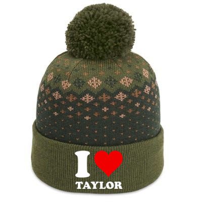 I Love Taylor The Baniff Cuffed Pom Beanie