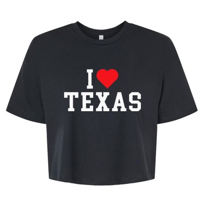 I Love Texas TX Throwback Design Bella+Canvas Jersey Crop Tee