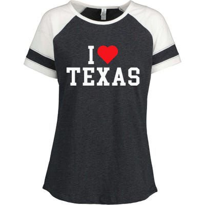 I Love Texas TX Throwback Design Enza Ladies Jersey Colorblock Tee