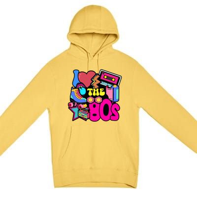 I Love The 80s Retro Cool Premium Pullover Hoodie