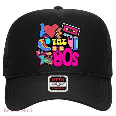 I Love The 80s Retro Cool High Crown Mesh Back Trucker Hat