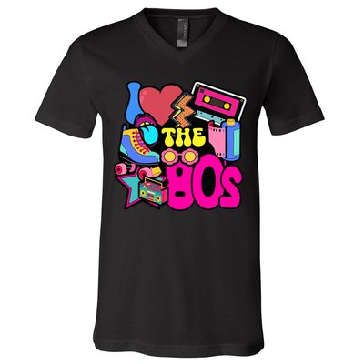 I Love The 80s Retro Cool V-Neck T-Shirt