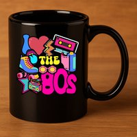 I Love The 80s Retro Cool 11oz C Handle Ceramic Mug