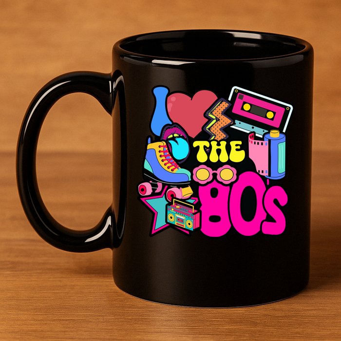 I Love The 80s Retro Cool 11oz C Handle Ceramic Mug