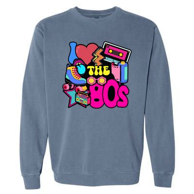 I Love The 80s Retro Cool Garment-Dyed Sweatshirt