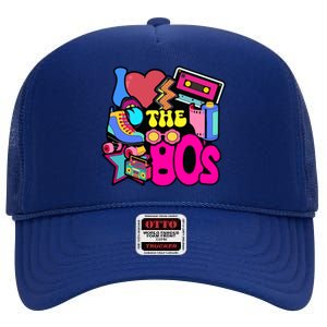 I Love The 80s Retro Cool High Crown Mesh Back Trucker Hat