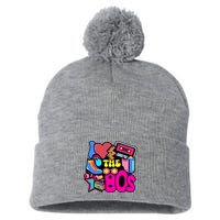 I Love The 80s Retro Cool Pom Pom 12in Knit Beanie