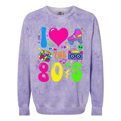 I Love The 80S Party 1980s Themed Costume 80s Theme Outfit Colorblast Crewneck Sweatshirt