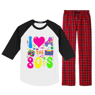 I Love The 80S Party 1980s Themed Costume 80s Theme Outfit Raglan Sleeve Pajama Set