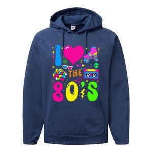 I Love The 80S Party 1980s Themed Costume 80s Theme Outfit Performance Fleece Hoodie