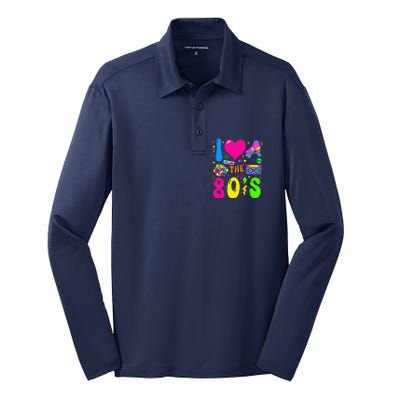 I Love The 80S Party 1980s Themed Costume 80s Theme Outfit Silk Touch Performance Long Sleeve Polo