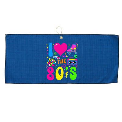 I Love The 80S Party 1980s Themed Costume 80s Theme Outfit Large Microfiber Waffle Golf Towel