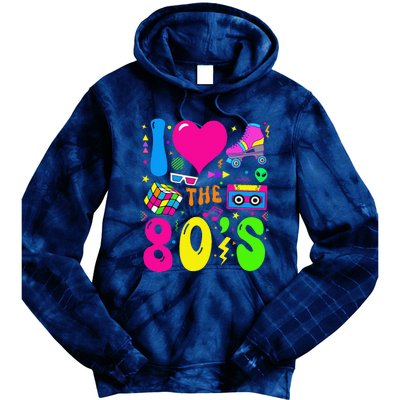 I Love The 80S Party 1980s Themed Costume 80s Theme Outfit Tie Dye Hoodie