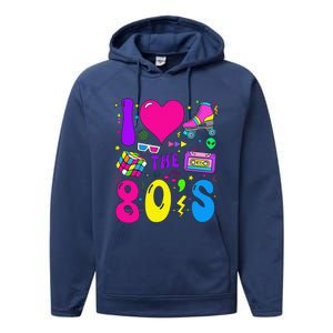 I Love The 80S Party 1980s Themed Costume 80s Theme Outfit Performance Fleece Hoodie