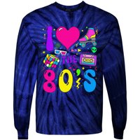 I Love The 80S Party 1980s Themed Costume 80s Theme Outfit Tie-Dye Long Sleeve Shirt