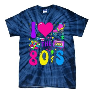 I Love The 80S Party 1980s Themed Costume 80s Theme Outfit Tie-Dye T-Shirt