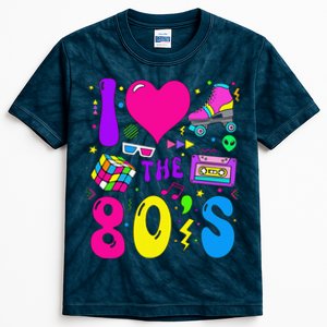 I Love The 80S Party 1980s Themed Costume 80s Theme Outfit Kids Tie-Dye T-Shirt