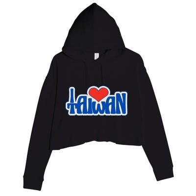 I Love Taiwan Country Taiwanese People Red Heart Gift Crop Fleece Hoodie