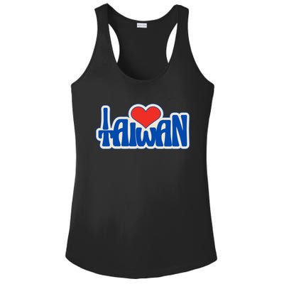 I Love Taiwan Country Taiwanese People Red Heart Gift Ladies PosiCharge Competitor Racerback Tank