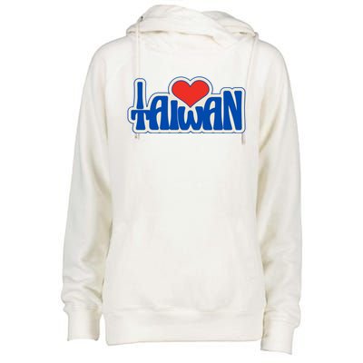 I Love Taiwan Country Taiwanese People Red Heart Gift Womens Funnel Neck Pullover Hood