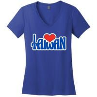 I Love Taiwan Country Taiwanese People Red Heart Gift Women's V-Neck T-Shirt