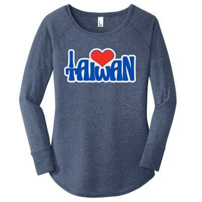 I Love Taiwan Country Taiwanese People Red Heart Gift Women's Perfect Tri Tunic Long Sleeve Shirt