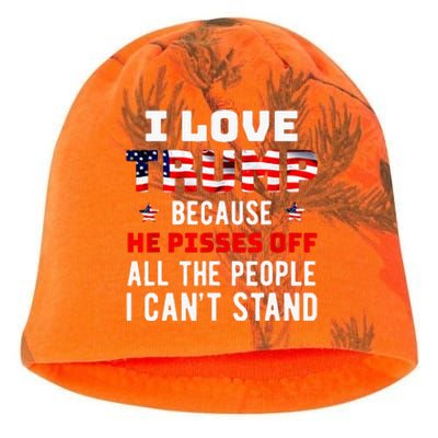 I Love Trump Because He Pisses Off The People I Cant Stand Kati - Camo Knit Beanie