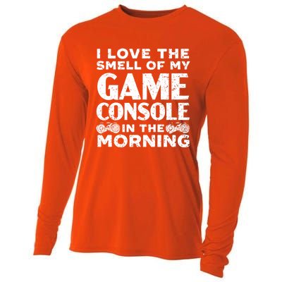 I Love The Smell Of My Game Console In The Morning Funny Gift Cooling Performance Long Sleeve Crew