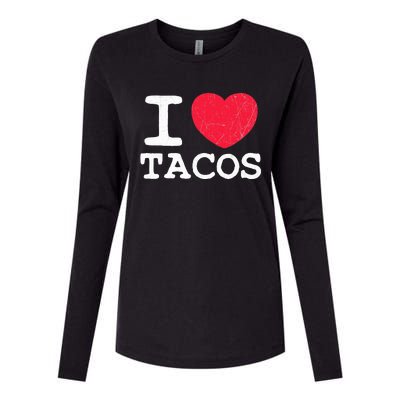 I Love Tacos Womens Cotton Relaxed Long Sleeve T-Shirt