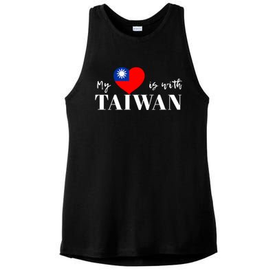 I Love Taiwan Flag Taiwanese Pride I Stand With Taiwan Heart Cute Gift Ladies PosiCharge Tri-Blend Wicking Tank