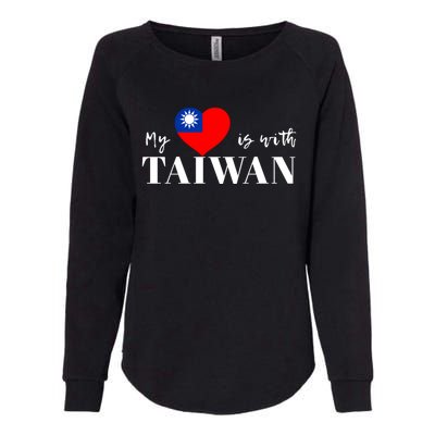 I Love Taiwan Flag Taiwanese Pride I Stand With Taiwan Heart Cute Gift Womens California Wash Sweatshirt