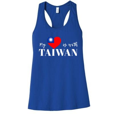 I Love Taiwan Flag Taiwanese Pride I Stand With Taiwan Heart Cute Gift Women's Racerback Tank