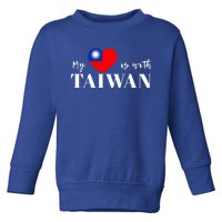 I Love Taiwan Flag Taiwanese Pride I Stand With Taiwan Heart Cute Gift Toddler Sweatshirt