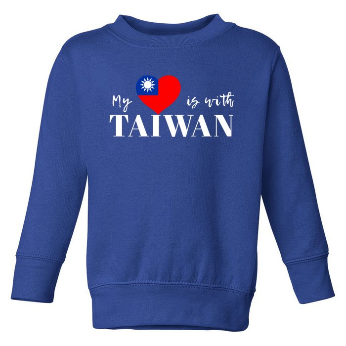 I Love Taiwan Flag Taiwanese Pride I Stand With Taiwan Heart Cute Gift Toddler Sweatshirt