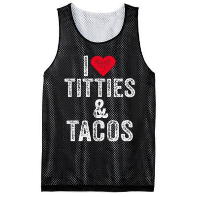 I Love Titties And Tacos Heart Funny Adult Phone Accessory Mesh Reversible Basketball Jersey Tank