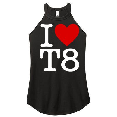 I Love T8 I Heart T8 I Love Heart T8 Women’s Perfect Tri Rocker Tank