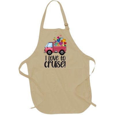 I Love To Cruise Valentines Day Honeymoon Couples Matching Great Gift Full-Length Apron With Pockets