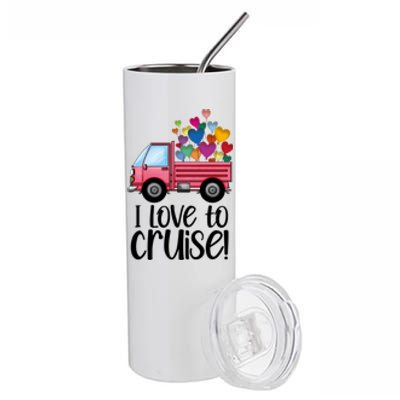 I Love To Cruise Valentines Day Honeymoon Couples Matching Great Gift Stainless Steel Tumbler