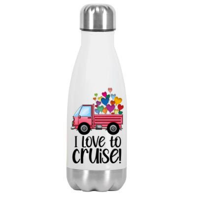 I Love To Cruise Valentines Day Honeymoon Couples Matching Great Gift Stainless Steel Insulated Water Bottle