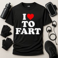 I Love To Fart  Heart Farting  Cooling Performance Crew T-Shirt