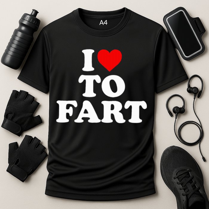 I Love To Fart  Heart Farting  Cooling Performance Crew T-Shirt