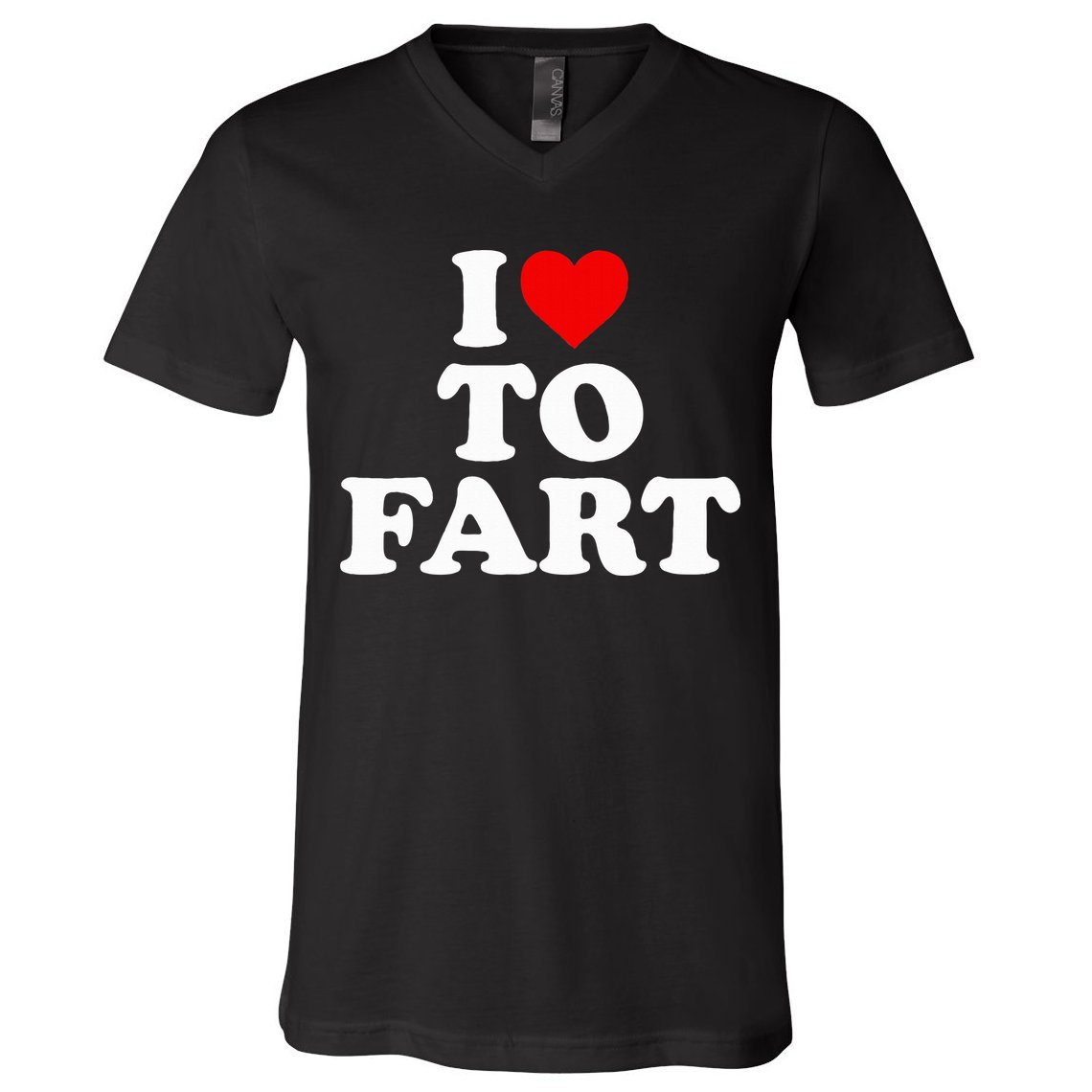 I Love To Fart  Heart Farting  V-Neck T-Shirt