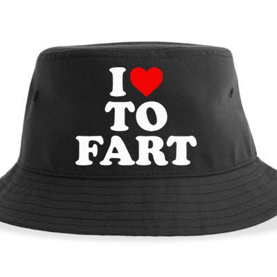 I Love To Fart  Heart Farting  Sustainable Bucket Hat