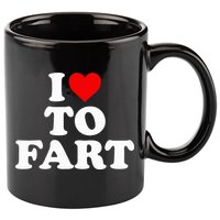 I Love To Fart  Heart Farting  11oz C Handle Ceramic Mug