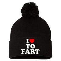 I Love To Fart  Heart Farting  Pom Pom 12in Knit Beanie