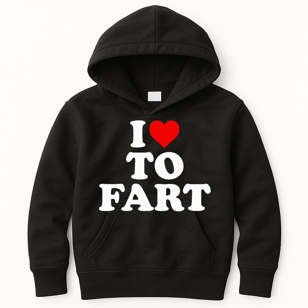 I Love To Fart  Heart Farting  Kids Hoodie
